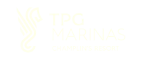 Logo of TPG Marinas Champlin's Resort with stylized design.