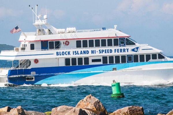 A white ferry named 