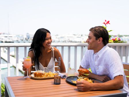 Waterfront dining at Champlin&rsquo;s Marina & Resort on Block Island