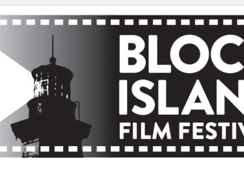 The image shows a banner for the Block Island Film Festival, featuring a lighthouse.