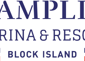 The image features the logo of "CHAMPLIN'S MARINA & RESORT BLOCK ISLAND" with blue and red bars.