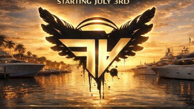 A flyer for a party called &ldquo;FAMILY AFFAIR&rdquo; at Champlin&rsquo;s Resort, with wings logo, sunset background, event times, and dates. Always ending the sentence.